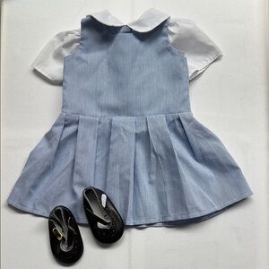 For American Girl (handmade) Blue and White school uniform with Blouse & Shoes
